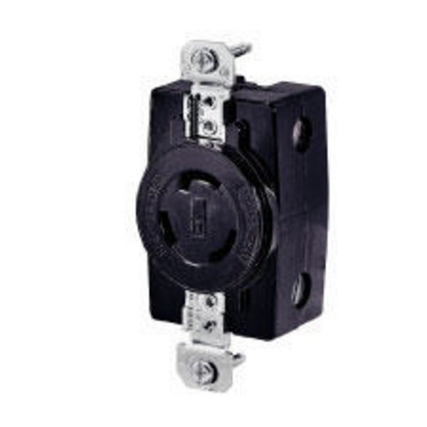 Bryant Locking Device, Flush Receptacle, 20A 125/250V, 3-Pole 3-Wire Non Grounding, L10-20R, Scrw Term, Blk 71020FR